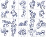  apple blue_eyes bonbon_(mlp) cheerilee_(mlp) cutie_mark derpy_hooves_(mlp) equine female feral flying friendship_is_magic fruit horn horse karol_pawlinski looking_at_viewer lying lyra_(mlp) lyra_heartstrings_(mlp) mammal my_little_pony pegasus pony running sitting sketch spittfire standing stool unicorn wings 