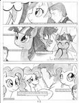  black_and_white comic dj-black-n-white english_text equine female feral friendship_is_magic greyscale horn horse human male mammal monochrome my_little_pony pegasus pinkie_pie_(mlp) pony rainbow_dash_(mlp) text twilight_sparkle_(mlp) unicorn wings 