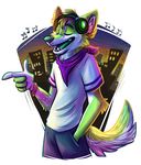  anthro canine city colorful dog headphones husky mammal music niic notes rileyy snap solo 