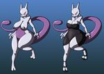  big_breasts blush breasts chubby cleavage clothed clothing collaboration crovirus dress female front_view gradient_background high_heels legendary_pok&#233;mon lipstick mewtwo milf milftwo_(character) mother necklace nintendo nipples nude parent pok&#233;mon pok&#233;morph pok&eacute;mon pok&eacute;morph purple_eyes solo sunibee sweetsing video_games voluptuous wide wide_hips 