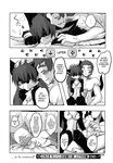  bed black_and_white breasts cat comic english_text feline felyne female greyscale hironosuke_(artist) hot_spring male mammal manga monochrome monster_hunter nargacuga sex sleeping straight text video_games water 