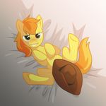  blush braeburn_(mlp) cowboy_hat equine feral friendship_is_magic hat horse looking_at_viewer lying male mammal my_little_pony on_back pony resuku signature solo spread_legs spreading 