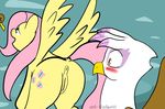  anus avian blue_eyes blush caluriri cutie_mark duck duo equine female feral fluttershy_(mlp) friendship_is_magic fur gilda_(mlp) gryphon hair horse mammal my_little_pony pegasus pink_hair pony pussy white_feathers wings yellow_eyes yellow_feathers yellow_fur 