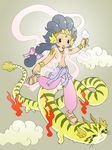  cat cloud dancing dragon flying food goddess hagoromo ice_cream kabiinyo_(kab) original shawl tongue 