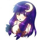  bad_id bad_pixiv_id breasts crescent crescent_hair_ornament dancho_(dancyo) hair_ornament large_breasts long_hair no_hat no_headwear patchouli_knowledge purple_hair red_eyes solo touhou 