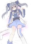  bad_id bad_pixiv_id blue_eyes blush bow edy_nelson grey_hair hair_bow hair_ribbon ribbon sen_(astronomy) senjou_no_valkyria senjou_no_valkyria_1 silver_hair sketch skirt solo thighhighs twintails 