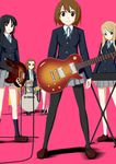  akiyama_mio bad_id bad_pixiv_id band bangs bass_guitar blunt_bangs drum drum_set guitar hime_cut hirasawa_yui instrument k-on! keyboard_(instrument) kirisaki_akihito kotobuki_tsumugi long_hair multiple_girls pantyhose school_uniform synthesizer tainaka_ritsu 