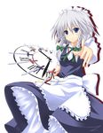  bad_id bad_pixiv_id braid izayoi_sakuya short_hair silver_hair solo touhou twin_braids yuurakudou_kurono 