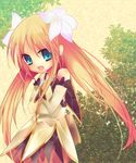  blue_eyes brown_hair child fang flower gloves hair_ornament long_hair lowres marta_lualdi pochi-t smile tales_of_(series) tales_of_symphonia tales_of_symphonia_knight_of_ratatosk 