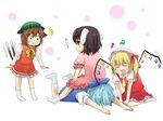  :3 bad_id bad_pixiv_id chen chiroru cirno fang flandre_scarlet friends inaba_tewi multiple_girls socks touhou 