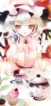  bad_id bad_pixiv_id cupcake flat_chest food hat pastry prino_hawell remilia_scarlet saucer solo table tea teapot touhou 