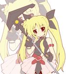  bad_id bad_pixiv_id bardiche blonde_hair blush child fate_testarossa gloves long_hair lyrical_nanoha mahou_shoujo_lyrical_nanoha mahou_shoujo_lyrical_nanoha_a's red_eyes rikumaru solo thighhighs twintails very_long_hair 