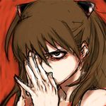  angry artist_request brown_eyes brown_hair crazy_eyes neon_genesis_evangelion solo souryuu_asuka_langley staring 