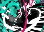  aqua_hair bad_id bad_pixiv_id hatsune_miku instrument keyboard_(instrument) koi_wa_sensou_(vocaloid) koto_suomi long_hair solo synthesizer vocaloid 