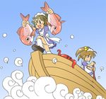  boat fish kabiinyo_(kab) maid multiple_girls octopus original watercraft 