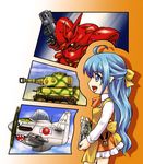  acea4 ahoge aircraft airplane apron caterpillar_tracks char's_counterattack chibi fang ground_vehicle gundam mecha military military_vehicle model motor_vehicle p-51_mustang sazabi tank tiger_i 