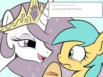  blush bread crown duo english_text equine eye_contact female feral food friendship_is_magic green_hair hair horn horse imminent_sex john_joseco long_hair mammal my_little_pony pink_eyes pink_hair pony princess princess_celestia_(mlp) royalty smile text tiara winged_unicorn wings 
