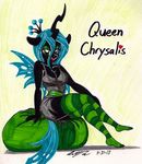  anthrofied changeling dress female friendship_is_magic legwear my_little_pony newyorkx3 queen_chrysalis_(mlp) solo stockings wings 