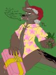  blush brock_(trigger_lex) clothing fur male mammal mustelid penis simple_background solo text trigger_lex weasel 