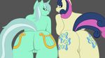  animated anthro anthrofied big_butt bonbon_(mlp) butt cutie_mark duo equine female friendship_is_magic horn horse looking_at_viewer low-angle_shot lyra_(mlp) lyra_heartstrings_(mlp) mammal moopone my_little_pony pony pussy shake_it_bake_it_booty_quake_it shaking_butt twerking unicorn worm&#039;s-eye_view worm's-eye_view 