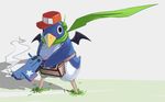  beak cave_story grass hat head_phones headphones penguin polar_star pouch prinny quote_(cave_story) scarf smoke solo video_games weapon wings 