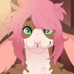  2018 animated anthro brown_eyebrows brown_fur digital_media_(artwork) eyebrows feve front_view fur green_eyes hair headshot_portrait lagomorph long_ears looking_at_viewer loop male mammal multicolored_fur nodding pink_hair portrait rabbit short_hair smile solo two_tone_fur victor_(hurst) white_fur 