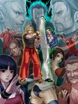  2girls 6+boys ass beard blonde_hair daichan_mona facial_hair fighting_stance formal geese_howard highres karman_cole kicking kisaragi_eiji multiple_boys multiple_girls mustache robert_garcia ryou_sakazaki ryuuko_no_ken smile snk suit sunglasses takuma_sakazaki thumbs_up todoh_kasumi toudou_kasumi toudou_ryuhaku very_short_hair yuri_sakazaki 