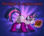  book butt coppertone cutie_mark equine female feral friendship_is_magic horn horse legwear mammal my_little_pony pony solo stockings twilight_sparkle_(mlp) unicorn 