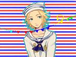  blonde_hair cosplay dixie_cup_hat hat higashikata_jousuke_(jojolion) higashikata_jousuke_(jojolion)_(cosplay) johnny_joestar jojo_no_kimyou_na_bouken jojolion male_focus military_hat sailor solo steel_ball_run tsuneaki_(dosnan) 