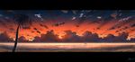  beach boat clouds mac_naut original scenic signed sky sunset tree water 