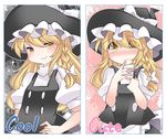  bad_id bad_pixiv_id blonde_hair blush braid check_commentary commentary_request dual_persona english hair_ribbon hammer_(sunset_beach) hands_on_hips hat kirisame_marisa long_hair ribbon single_braid smirk touhou yellow_eyes 