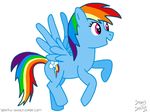  blue_fur cutie_mark equine female feral friendship_is_magic fur hair mammal multi-colored_hair my_little_pony open_mouth pegasus plain_background rainbow_dash_(mlp) signature solo sparky-sketch tongue white_background wings 
