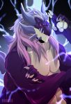  2018 5_fingers almee anthro digital_media_(artwork) dragon hair horn male purple_eyes purple_hair solo standing 