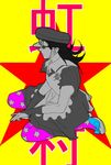  apron hat ilovebeans jojo_no_kimyou_na_bouken jojolion long_hair maid nijimura_kyou pantyhose solo star star_print 