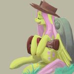  crying cutie_mark equine erijt eyes_closed female feral fluttershy_(mlp) friendship_is_magic fur guitar hair hat horse mammal my_little_pony pegasus pink_hair pony solo tears tombstone wings yellow_fur 