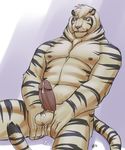  abs anthro balls beast biceps big_muscles black_fur blue_eyes body_markings cum cum_string dripping erection fangs feline fur hair humanoid_penis leaking looking_at_viewer male mammal markings masturbation muscles nipples nude pecs penis pink_nose pose presenting rrowdybeast sheath sitting solo stripes teeth tiger white_fur white_hair white_tiger 