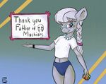  anthro anthrofied clothing english_text equine eyewear female friendship_is_magic gela-g-i-s-gela gis glasses grey_hair hair horse mammal my_little_pony necklace nipple_bulge pony silver_spoon_(mlp) solo text young 