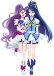  :d arm_hug bad_id bad_pixiv_id blue_eyes blue_hair blue_shorts couple cure_aqua long_hair midriff milk_(yes!_precure_5) milky_rose mimino_kurumi minazuki_karen multiple_girls navel open_mouth precure purple_eyes purple_hair purple_shorts sasamaru_chimaki shorts simple_background smile walking white_background wide_ponytail yes!_precure_5 yes!_precure_5_gogo! yuri 