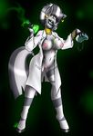  anthro anthrofied beaker blue_eyes bottle bracelet breasts clothing ear_piercing equine eyewear female friendship_is_magic goggles gold green_eyes hair hooves jewelry lab_coat labcoat liquid mammal mrfatcakes my_little_pony navel neck_rings nipples piercing potion pussy solo stripes two_tone_hair zebra zecora_(mlp) 