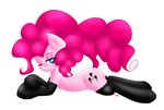  blue_eyes cutie_mark elbow_gloves equine female feral friendship_is_magic fur gloves hair horse lying mammal mrfatcakes my_little_pony on_front one_eye_closed pink_fur pink_hair pinkie_pie_(mlp) plain_background pony solo white_background wink 