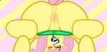  blush equine female feral fluttershy_(mlp) friendship_is_magic horse mammal my_little_pony panties pony presenting pussy pussy_juice solo tiarawhy tongue tongue_out underwear 