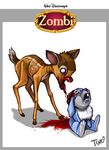  bambi bambi_(film) blood blue_fur brown_fur cervine deer disney feral fur gore hooves lagomorph male mammal nightmare_fuel parody rabbit teeth thumper tim tongue tongue_out tooth undead zombie 