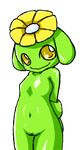  anthro anthrofied breasts female flora_fauna nintendo no_nipples plain_background pok&#233;mon pok&#233;morph pok&eacute;mon pussy skiploom small_breasts smile solo standing unknown_artist video_games white_background yellow_eyes 