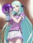  \m/ animal_print aqua_hair armpit_peek ball bangs bat_print bat_wings bowling bowling_ball bowling_glove breast_press breasts ceiling demon_girl dokidoki!_precure eyeshadow fingerless_gloves from_below gloves grin haruyama_kazunori head_wings holding holding_ball large_breasts lights lipstick long_hair looking_at_viewer makeup mamo_(dokidoki!_precure) miniskirt panties pantyshot pantyshot_(standing) pencil_skirt polo_shirt precure red_lipstick short_sleeves side_slit single_glove skirt smile solo standing swept_bangs underwear very_long_hair white_panties wing_collar wings yellow_eyes 