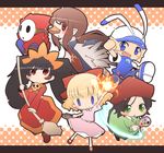  adeleine ashley_(warioware) big_hair black_hair blonde_hair blue_eyes blush bow brown_hair company_connection demille dress green_eyes hair_bow kirby_(series) letterboxed mario_(series) medli mother_(game) mother_2 multiple_girls paula_(mother_2) red_eyes satsuki_mei_(sakuramochi) shy_guy smile super_mario_bros. the_legend_of_zelda the_legend_of_zelda:_the_wind_waker tomato_adventure twintails warioware wings 