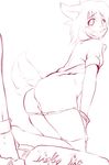  anus bent_over bottomless female kami-chan panties panties_down pussy sketch solo underwear 