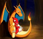  blue_eyes bulge cave charizard charmeleon cum cum_in_pussy cum_inside dancingchar den dragon female feral feral_on_feral fire male nintendo penetration penis pok&#233;mon pok&eacute;mon pussy scalie size_difference straight vaginal vaginal_penetration video_games wings 