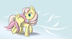  blue_eyes cuddling cute dshou duo equine eyes_closed female feral fluttershy_(mlp) friendship_is_magic fur hair horse long_hair mammal my_little_pony pink_hair pony posey_(mlp) smile wallpaper yellow_fur young 