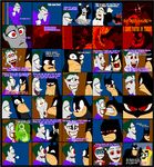  batman batman_(series) blue_eyes eyes green_hair hair harley_quinn hat joker red_eyes smile sweat tyrranux 