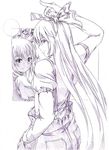  ex-keine fujiwara_no_mokou graphite_(medium) kamishirasawa_keine monochrome multiple_girls sketch touhou traditional_media wrwr 